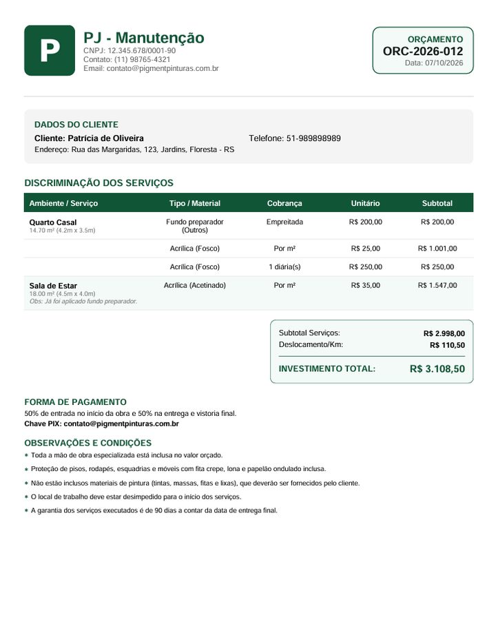 Exemplo de proposta em PDF
